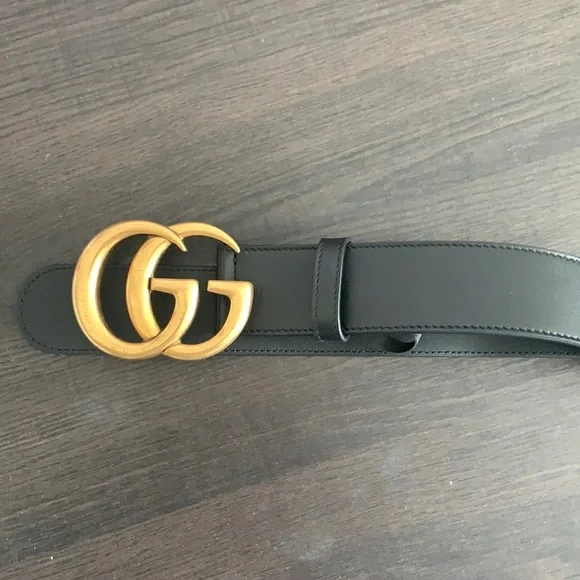 Gucci | Accessories | Gucci Overlapping Gg Black Belt | Poshmark display picture 2